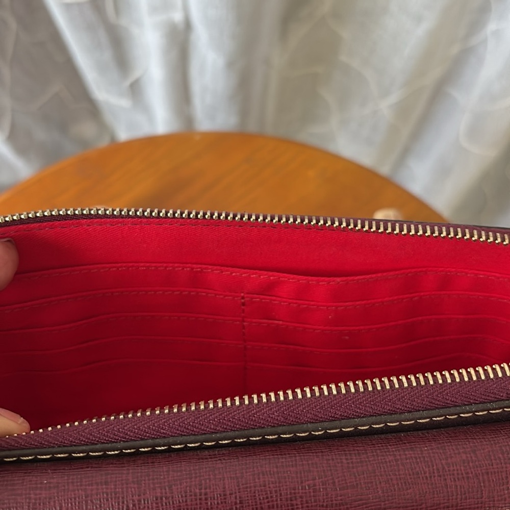 Dooney & Bourke Saffiano Burgundy Leather Crossbody - Picture 6 of 14